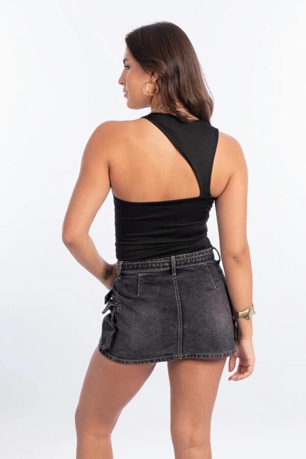 Curve Cutout Tank Top black - Topella - Image 2