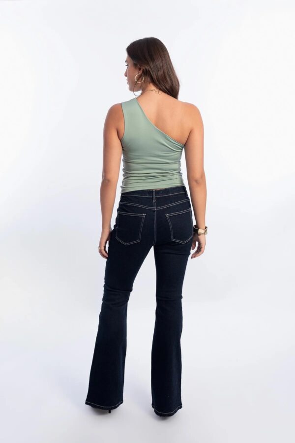 One Shoulder Hem Top OLIVE - Topella - Image 2