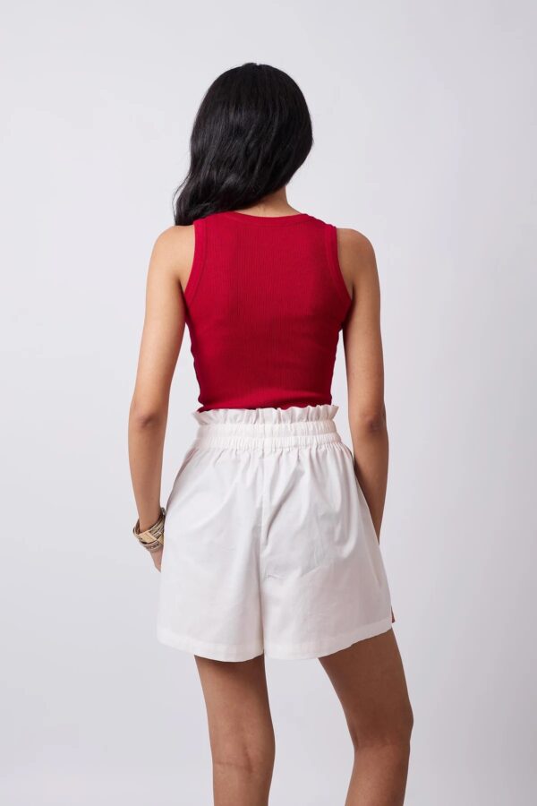 Basic Ribbed Tank Top red - Topella - Image 2