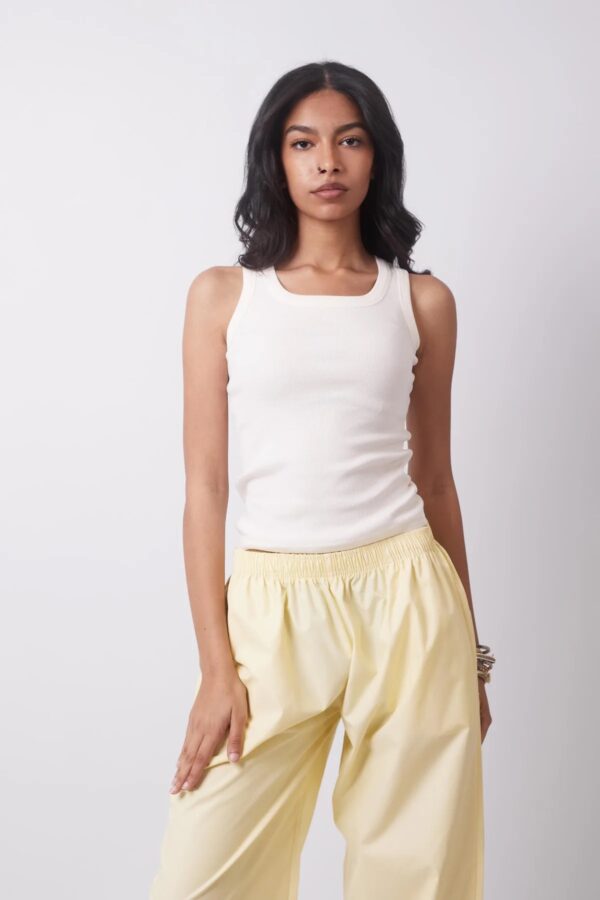 Basic Ribbed Tank Top white - Topella